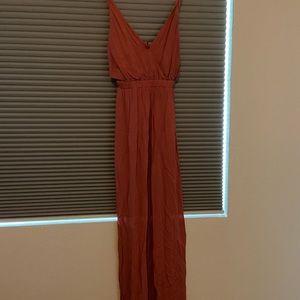 Lulus Lost in Paradise Rusty Rose Maxi Dress